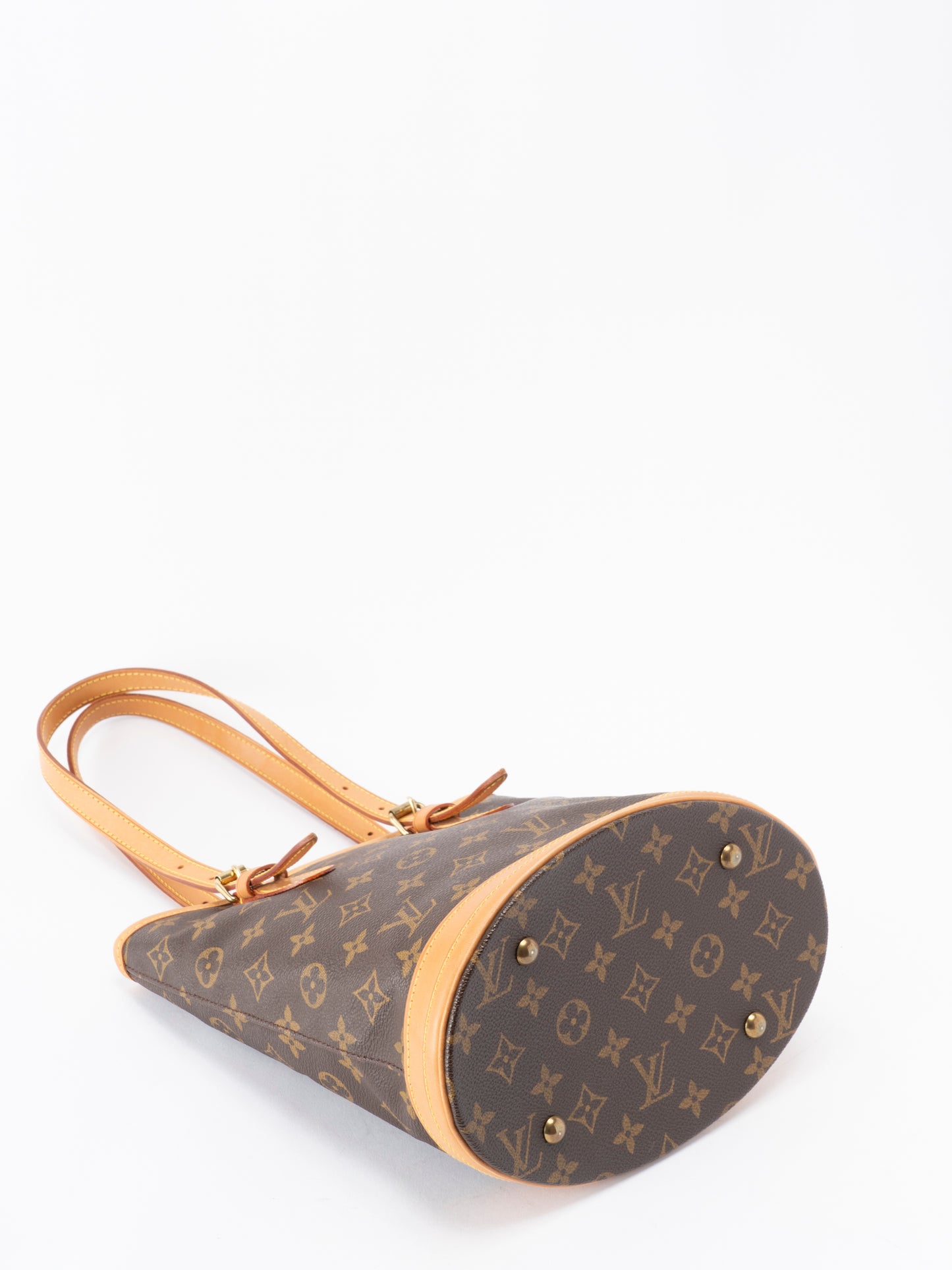 ルイ・ヴィトン M42238 バケットPM ポーチ付き トートバッグ モノグラムキャンバス ブラウン ゴールド金具