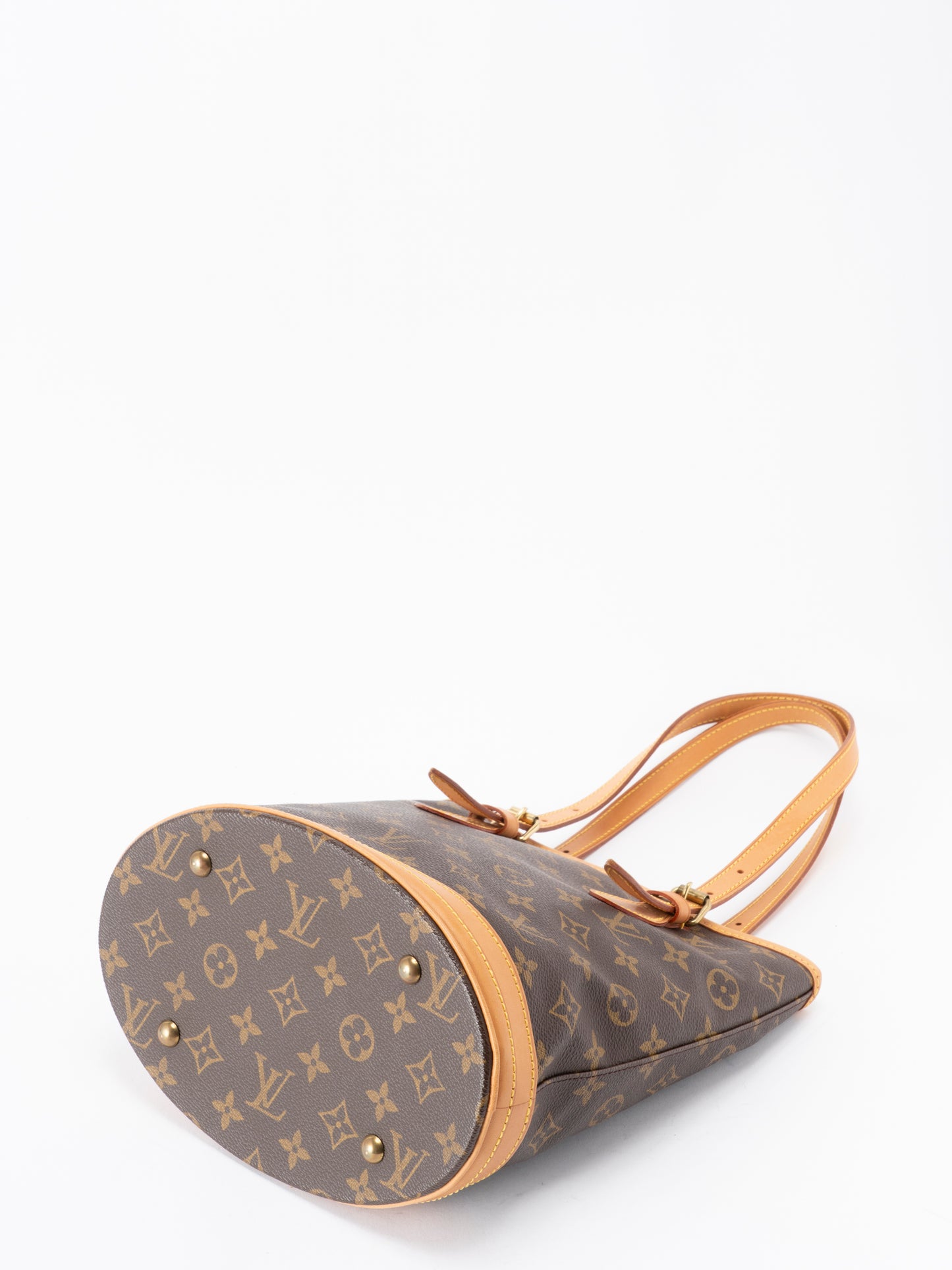 ルイ・ヴィトン M42238 バケットPM ポーチ付き トートバッグ モノグラムキャンバス ブラウン ゴールド金具