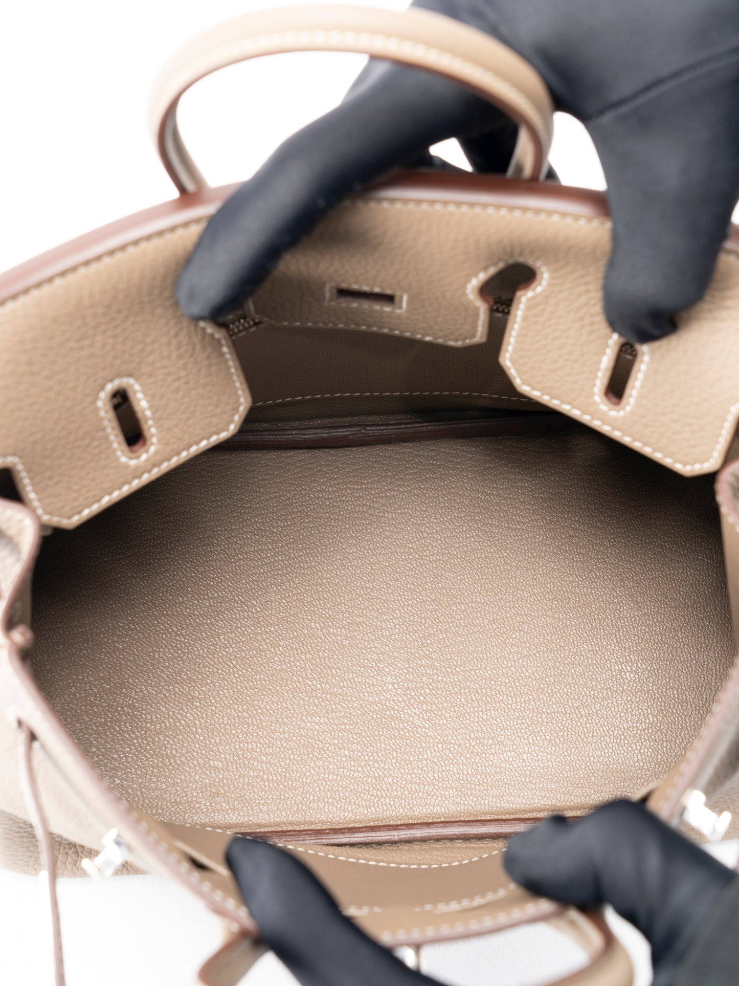 エルメス バーキン25 ハンドバッグ K刻:2025年 トゴ エトゥープ シルバー金具 新品