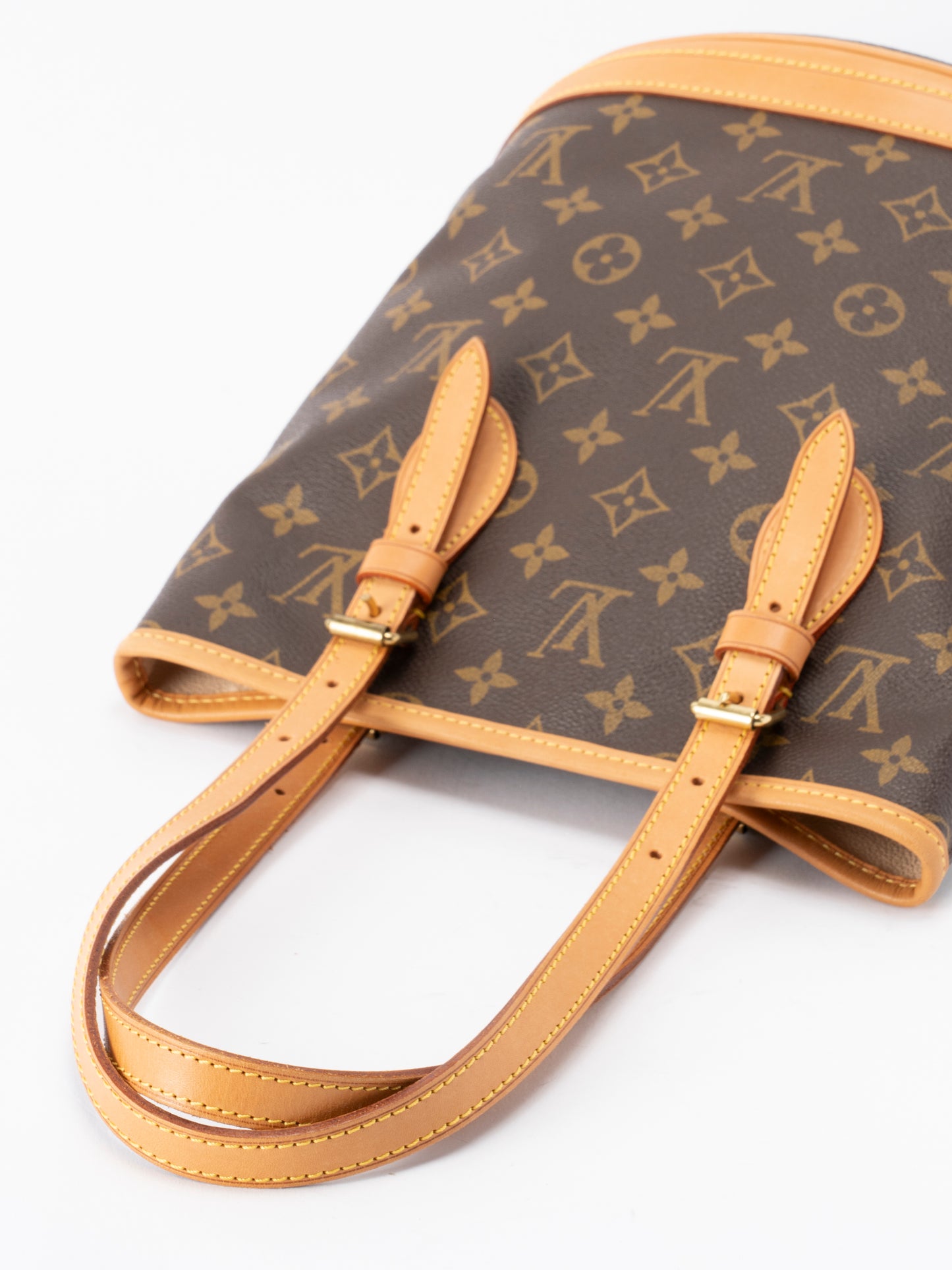 ルイ・ヴィトン M42238 バケットPM ポーチ付き トートバッグ モノグラムキャンバス ブラウン ゴールド金具