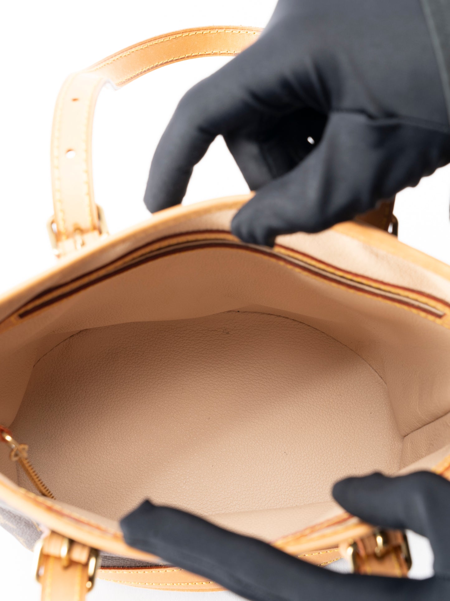 ルイ・ヴィトン M42238 バケットPM ポーチ付き トートバッグ モノグラムキャンバス ブラウン ゴールド金具