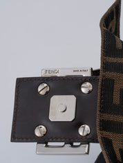 Fendi Zucca Mamma Baguette Shoulder Bag Canvas Brown Silver Hardware
