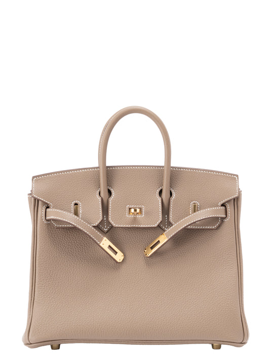 エルメス バーキン25 ハンドバッグ K刻:2025年 トゴ エトゥープ ゴールド金具 新品