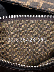 Fendi Zucca Mamma Baguette Shoulder Bag Canvas Brown Silver Hardware