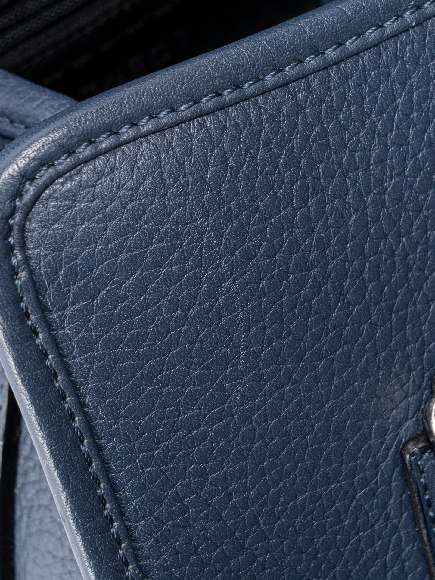 ロエベ アラモ ハンドバッグ ストラップ付き レザー ブルー シルバー金具