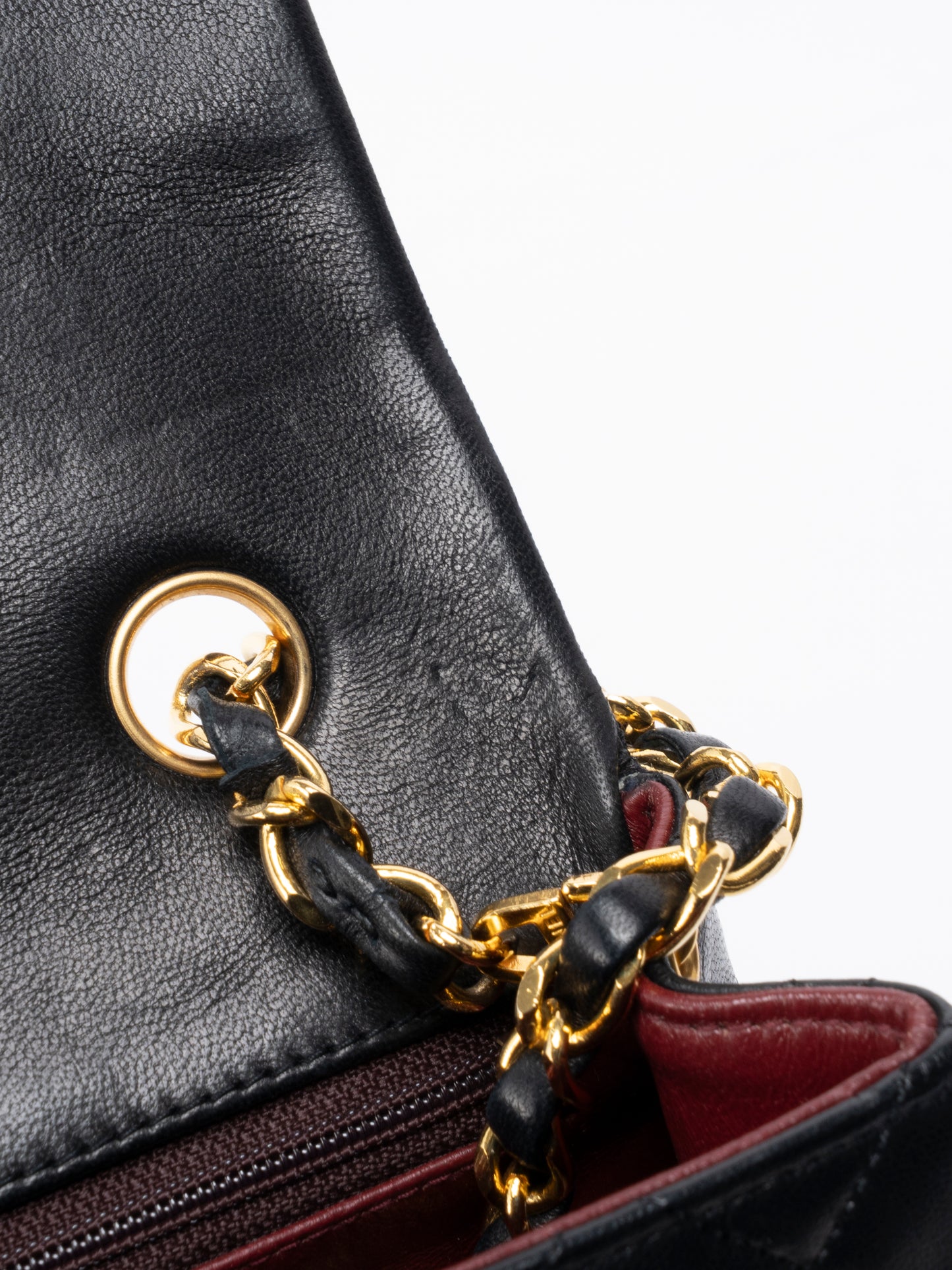 シャネル ミニマトラッセ20 チェーンショルダーバッグ ラムスキン ブラック ゴールド金具