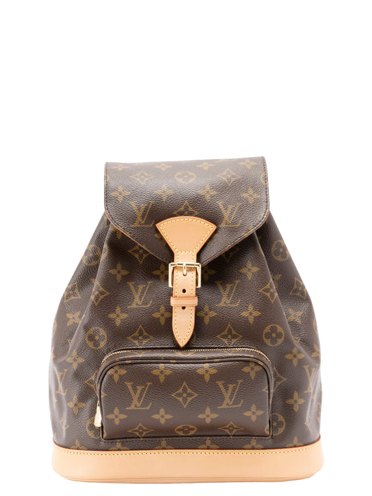 ルイ・ヴィトン M51136 モンスリMM リュックサック モノグラムキャンバス ブラウン ゴールド金具