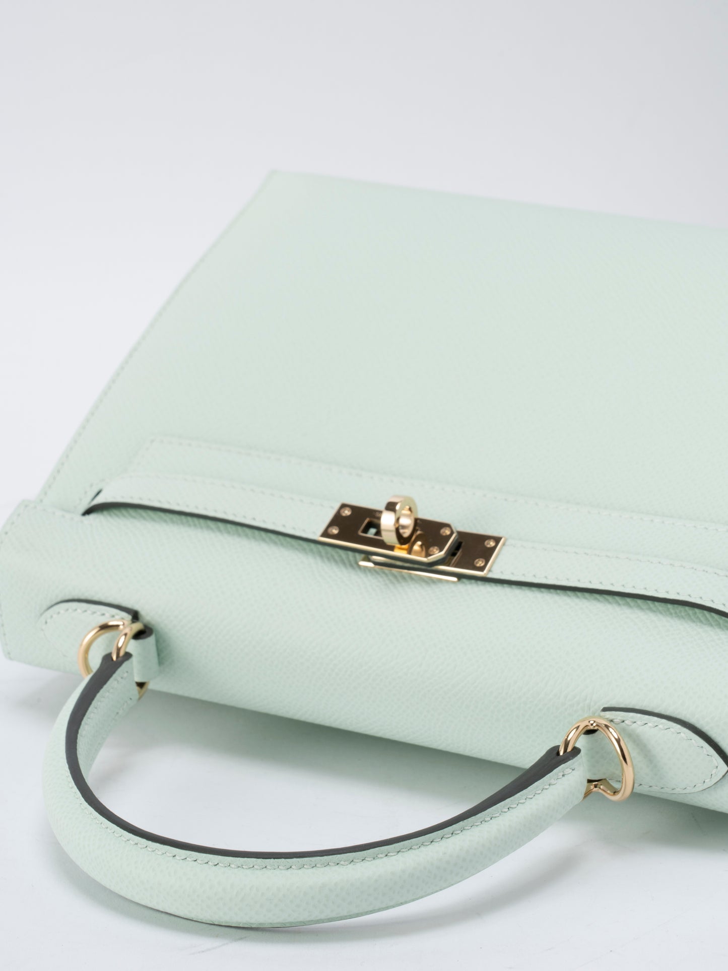 エルメス ケリー25 ハンドバッグ K刻:2025年 エプソン ヴェールペパーミント ゴールド金具 新品