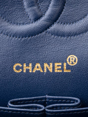Chanel W Flap Matelassé 25 Shoulder Bag Denim Blue Gold Hardware
