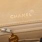シャネル マトラッセ フルフラップ チェーンショルダーバッグ ラムスキン ベージュ ゴールド金具