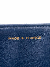 Chanel W Flap Matelassé 25 Shoulder Bag Denim Blue Gold Hardware