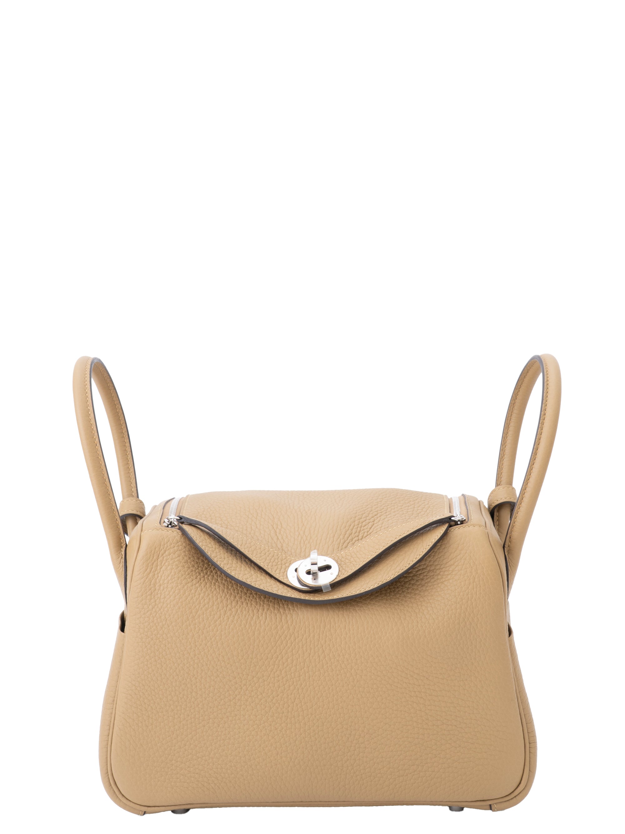 Hermès Lindy 26 Shoulder Bag, Stamp G: 2026, Taurillon Clemence, Dune 2D, Gold Hardware, New