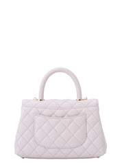 CHANEL Matelasse Coco Handle XS Serial Plate Handbag Caviar Skin Light Purple Gold Hardware
