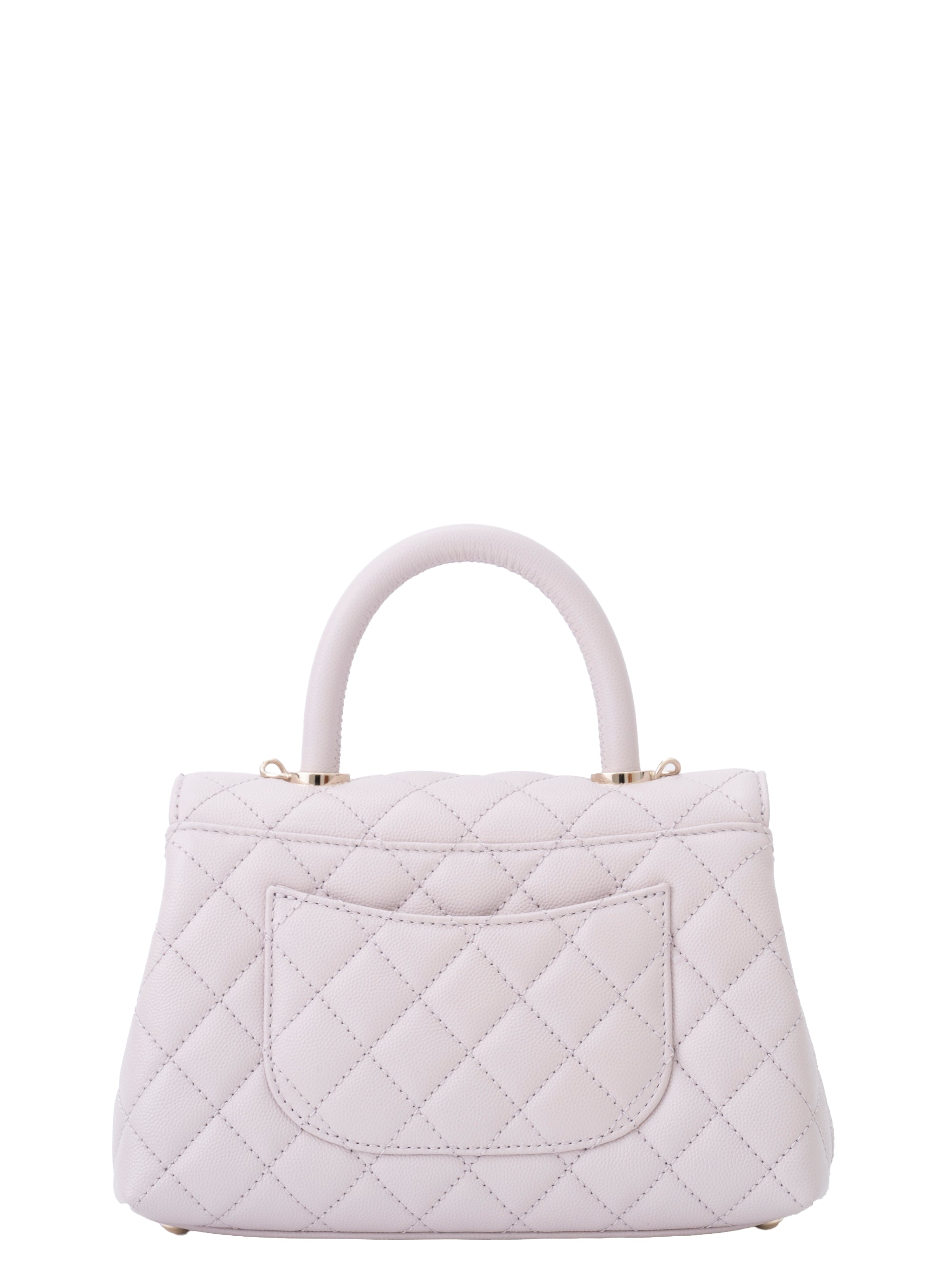 CHANEL Matelasse Coco Handle XS Serial Plate Handbag Caviar Skin Light Purple Gold Hardware