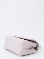CHANEL Matelasse Coco Handle XS Serial Plate Handbag Caviar Skin Light Purple Gold Hardware