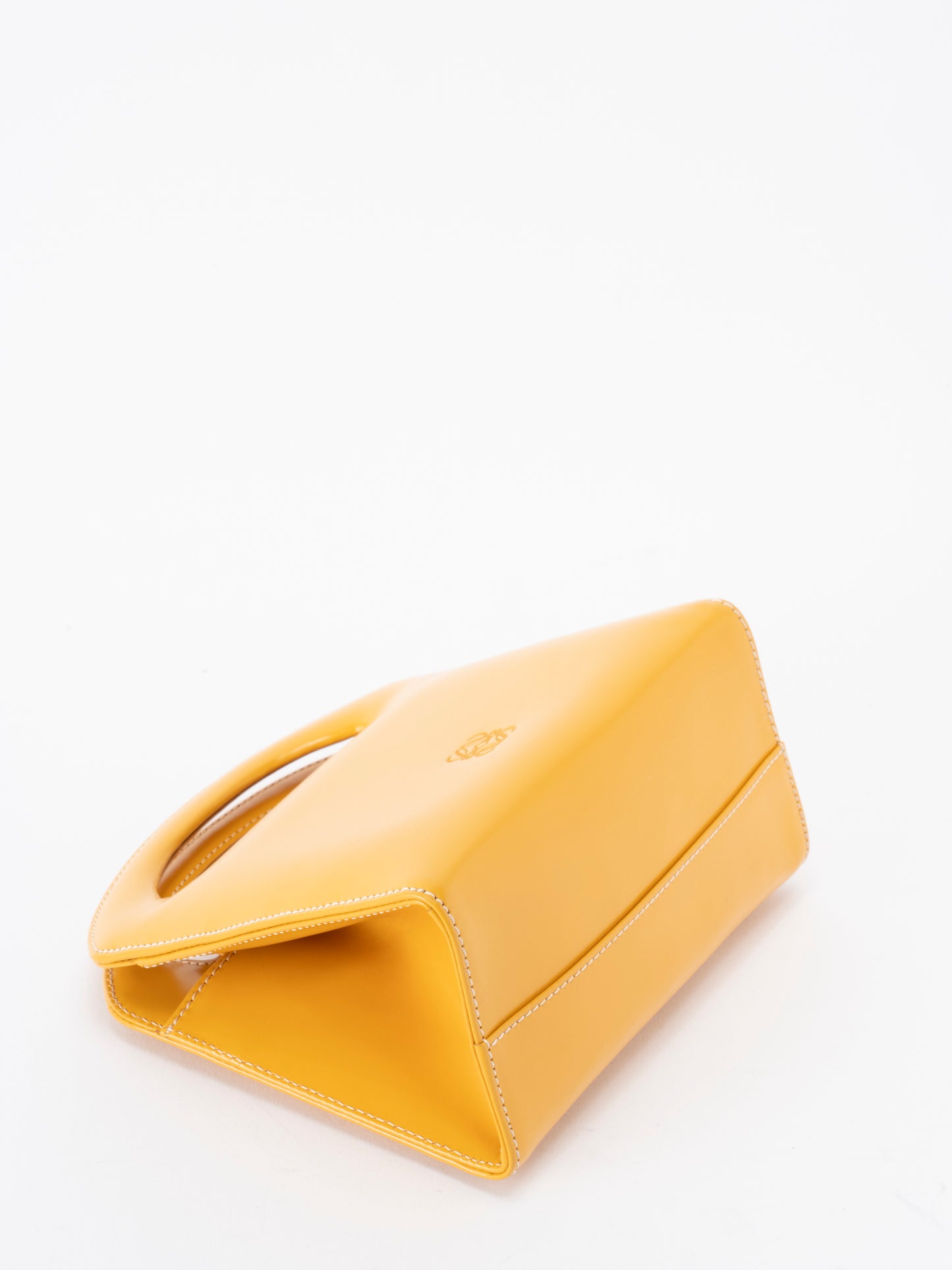 ロエベ アナグラム 2WAY ハンドバッグ レザー イエロー ゴールド金具