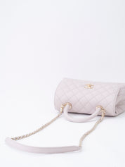 CHANEL Matelasse Coco Handle XS Serial Plate Handbag Caviar Skin Light Purple Gold Hardware