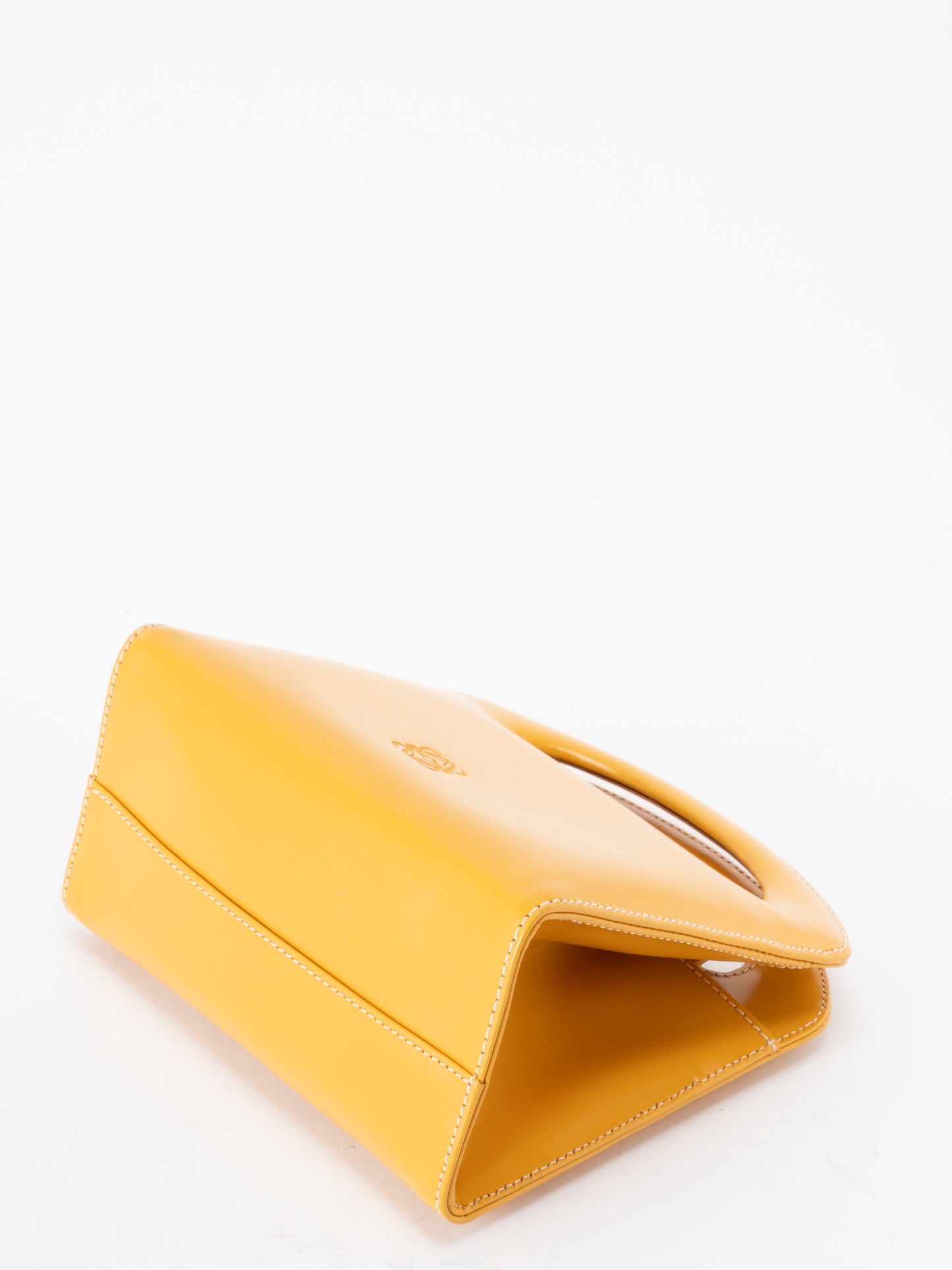 ロエベ アナグラム 2WAY ハンドバッグ レザー イエロー ゴールド金具