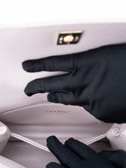 CHANEL Matelasse Coco Handle XS Serial Plate Handbag Caviar Skin Light Purple Gold Hardware