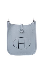 Hermes Evelyne TPM Shoulder Bag, Stamp G: 2026, Gris Pantin P0, Taurillon Clemence, Silver Hardware, Brand New