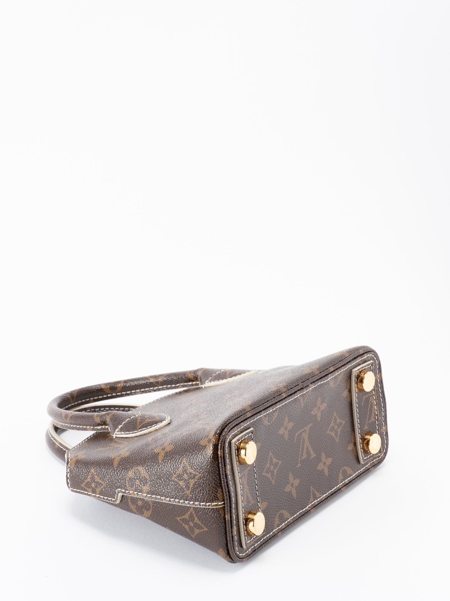 ルイ・ヴィトン M40599 シャイニー ロックイットBB ハンドバッグ モノグラムキャンバス ブラウン ゴールド金具