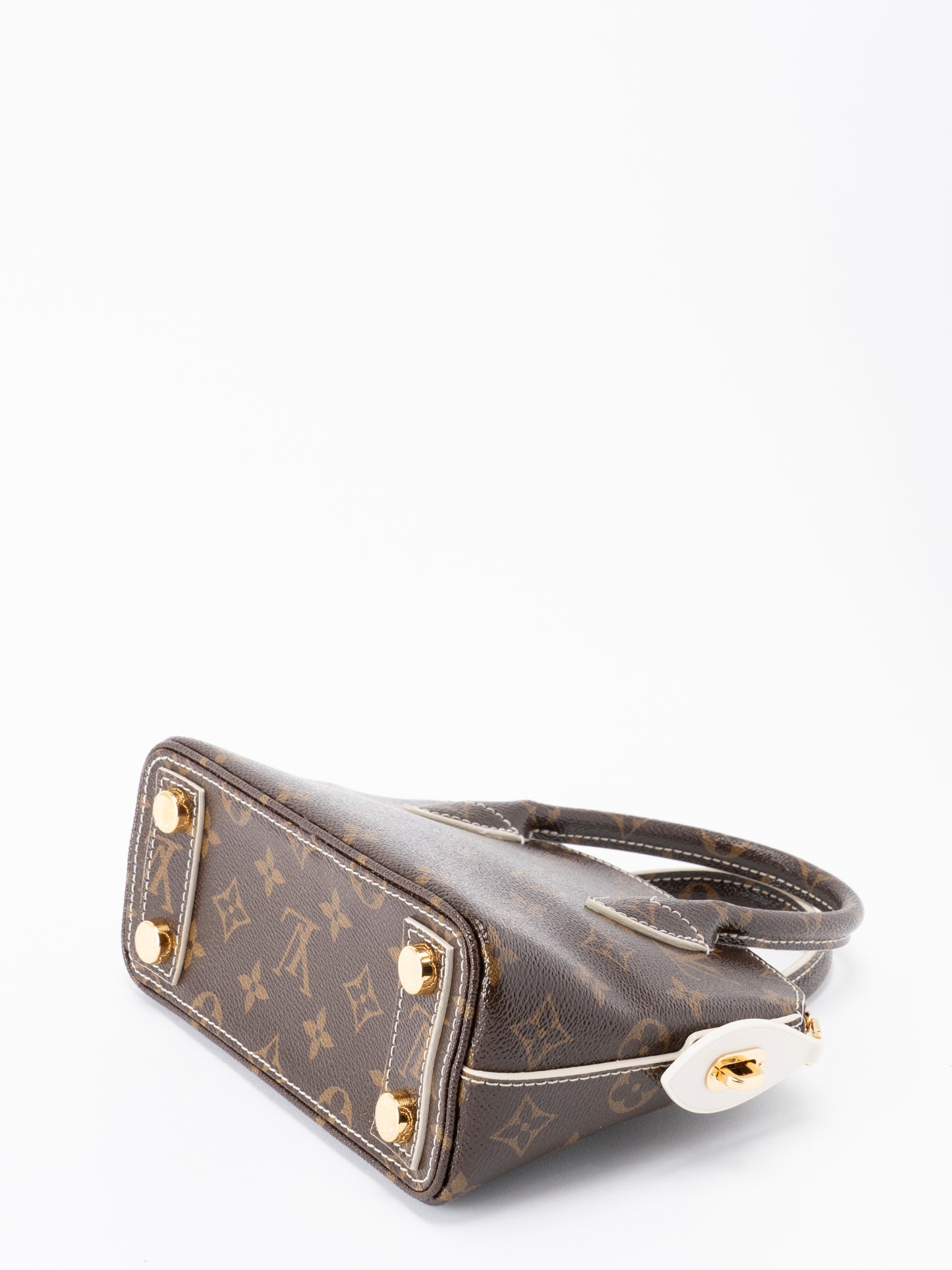 ルイ・ヴィトン M40599 シャイニー ロックイットBB ハンドバッグ モノグラムキャンバス ブラウン ゴールド金具