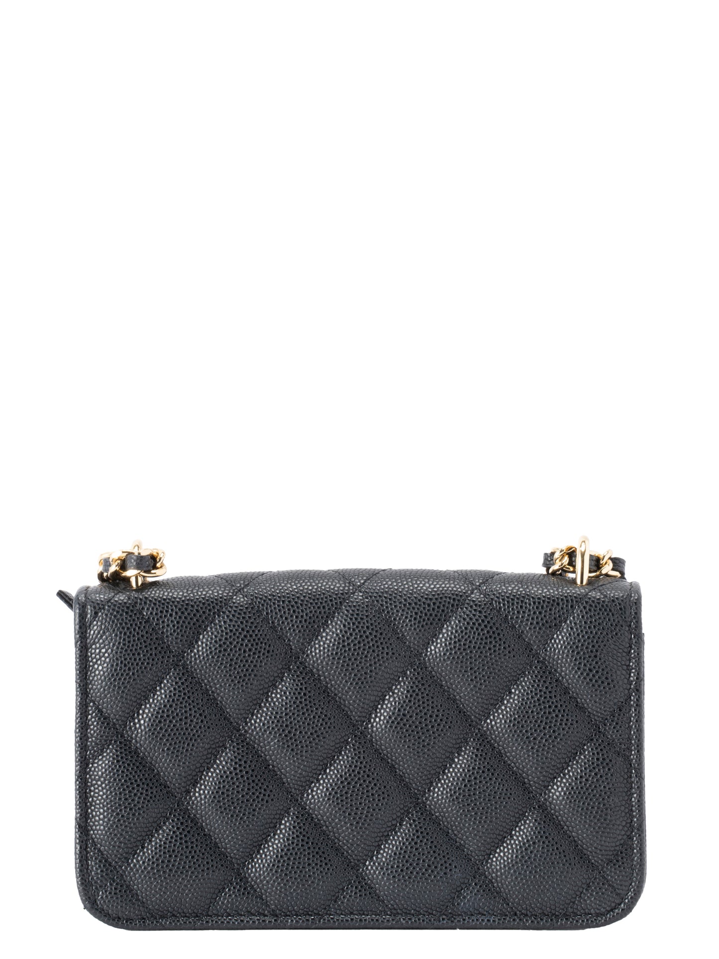 シャネル マトラッセ チェーンクラッチ ランダムシリアル キャビアスキン ブラック ゴールド金具