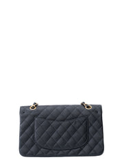Chanel W Flap Matelassé 25 Shoulder Bag Caviar Skin Black Gold Hardware