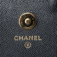 シャネル マトラッセ チェーンクラッチ ランダムシリアル キャビアスキン ブラック ゴールド金具
