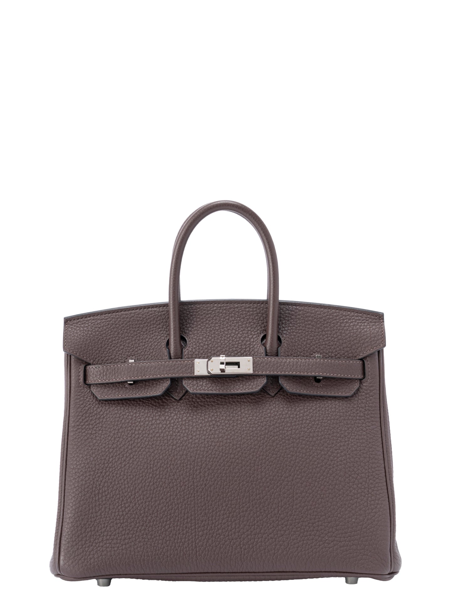 エルメス バーキン25 ハンドバッグ D刻:2019年 トゴ ショコラ47 シルバー金具