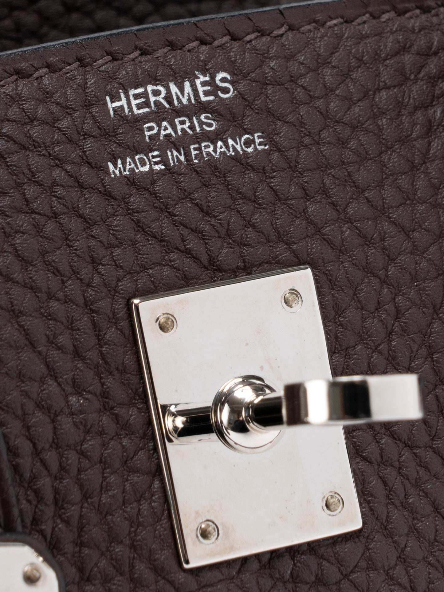 エルメス バーキン25 ハンドバッグ D刻:2019年 トゴ ショコラ47 シルバー金具