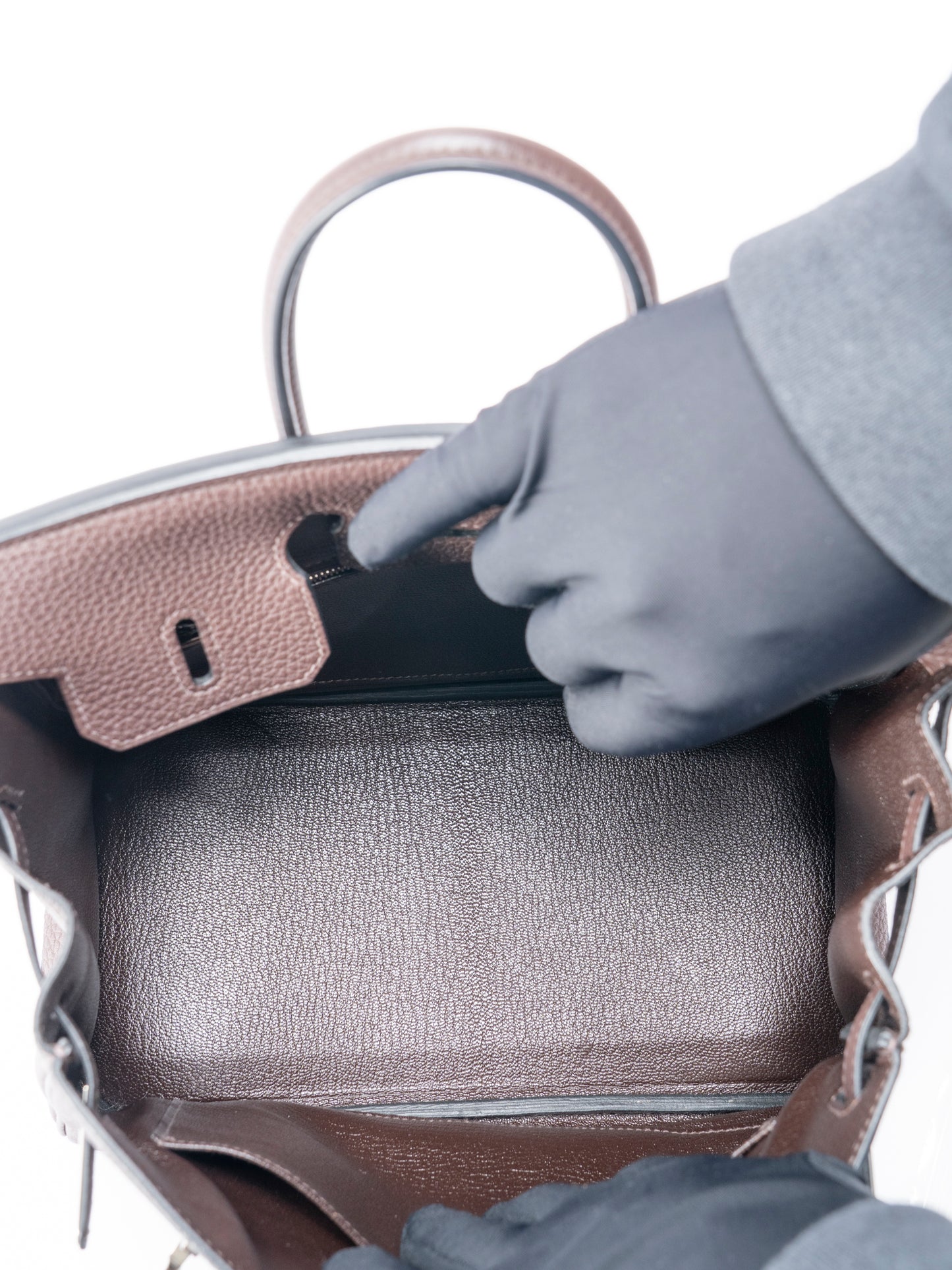 エルメス バーキン25 ハンドバッグ D刻:2019年 トゴ ショコラ47 シルバー金具