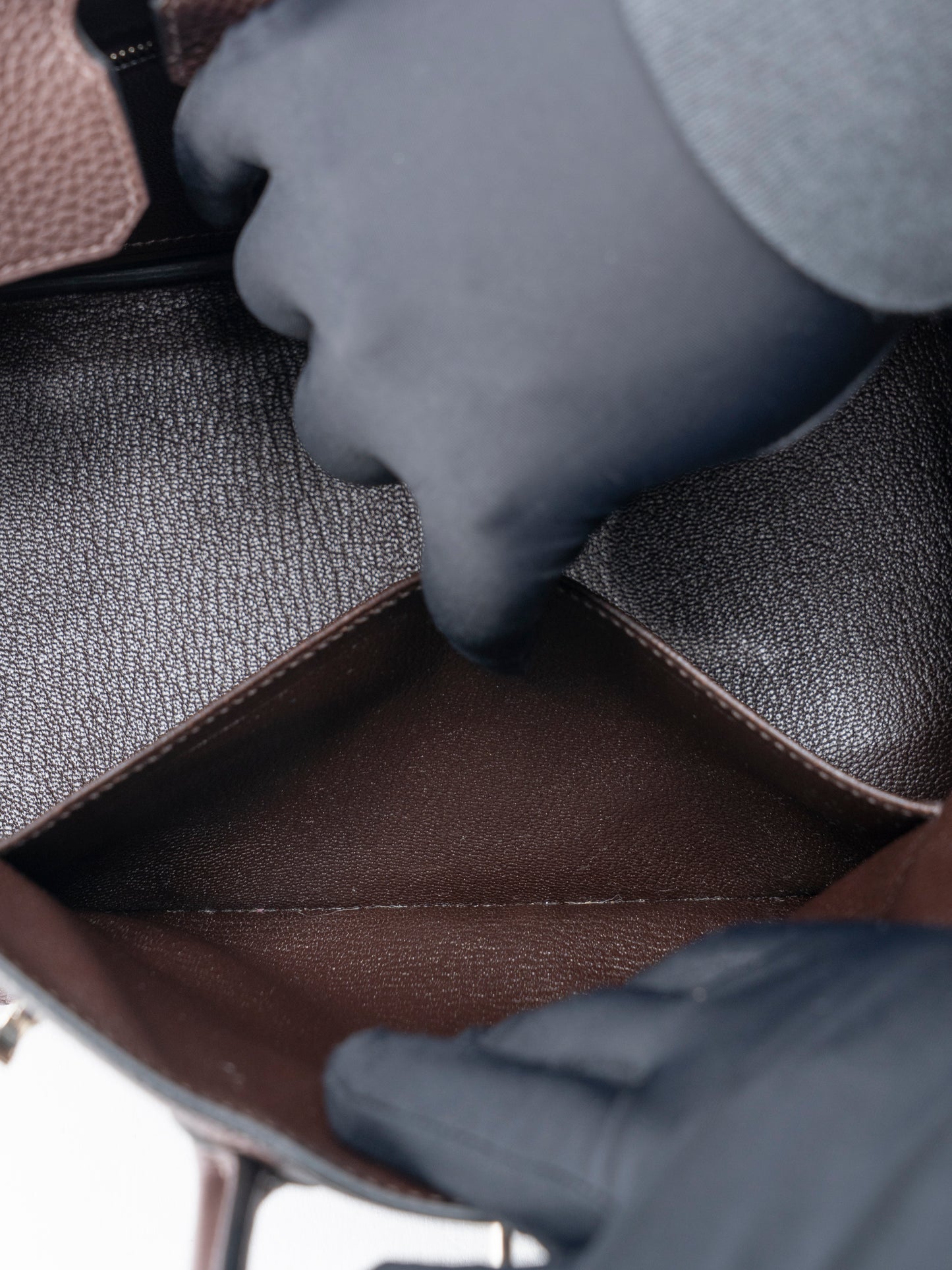 エルメス バーキン25 ハンドバッグ D刻:2019年 トゴ ショコラ47 シルバー金具