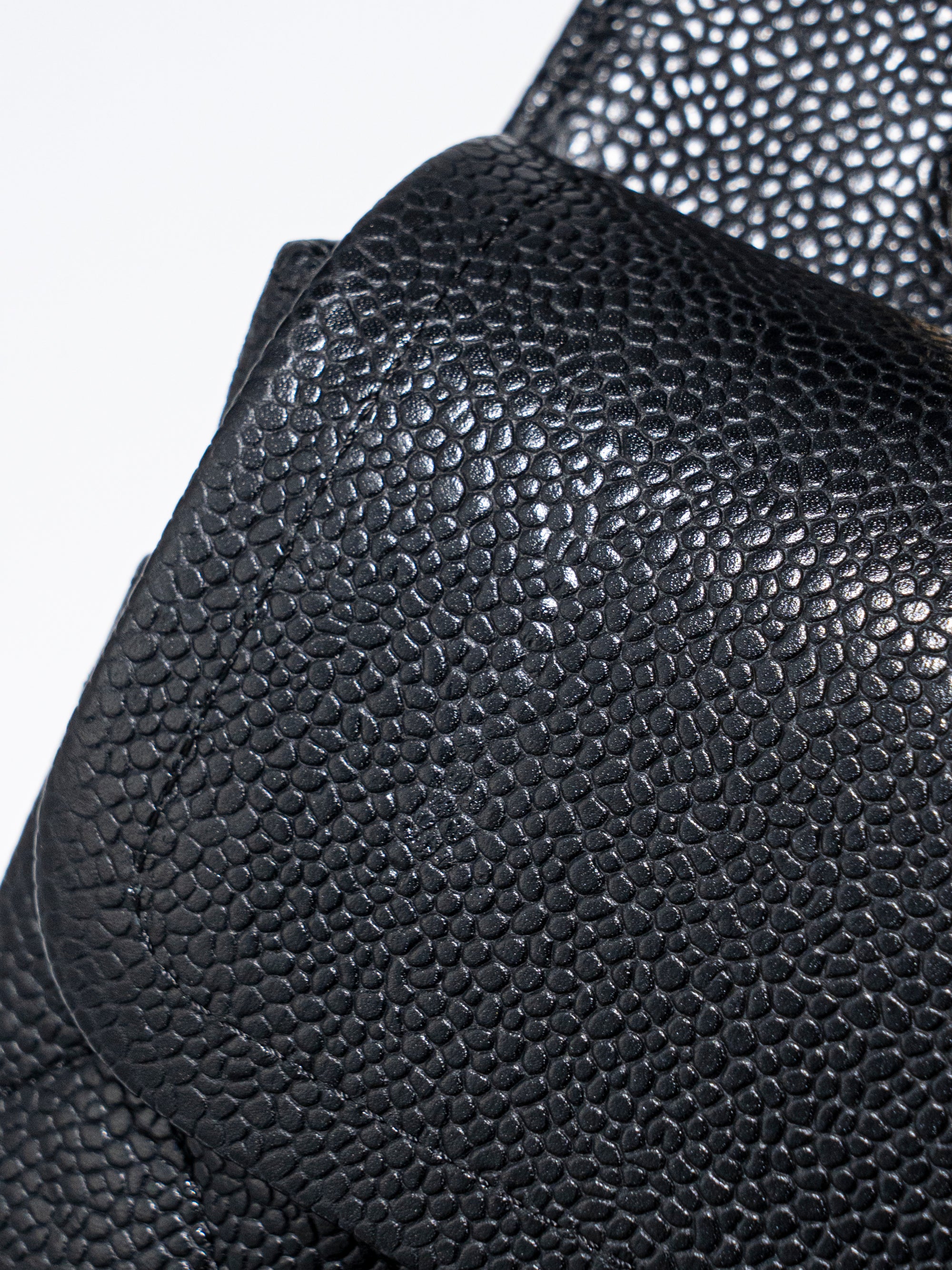Chanel W Flap Matelassé 25 Shoulder Bag Caviar Skin Black Gold Hardware