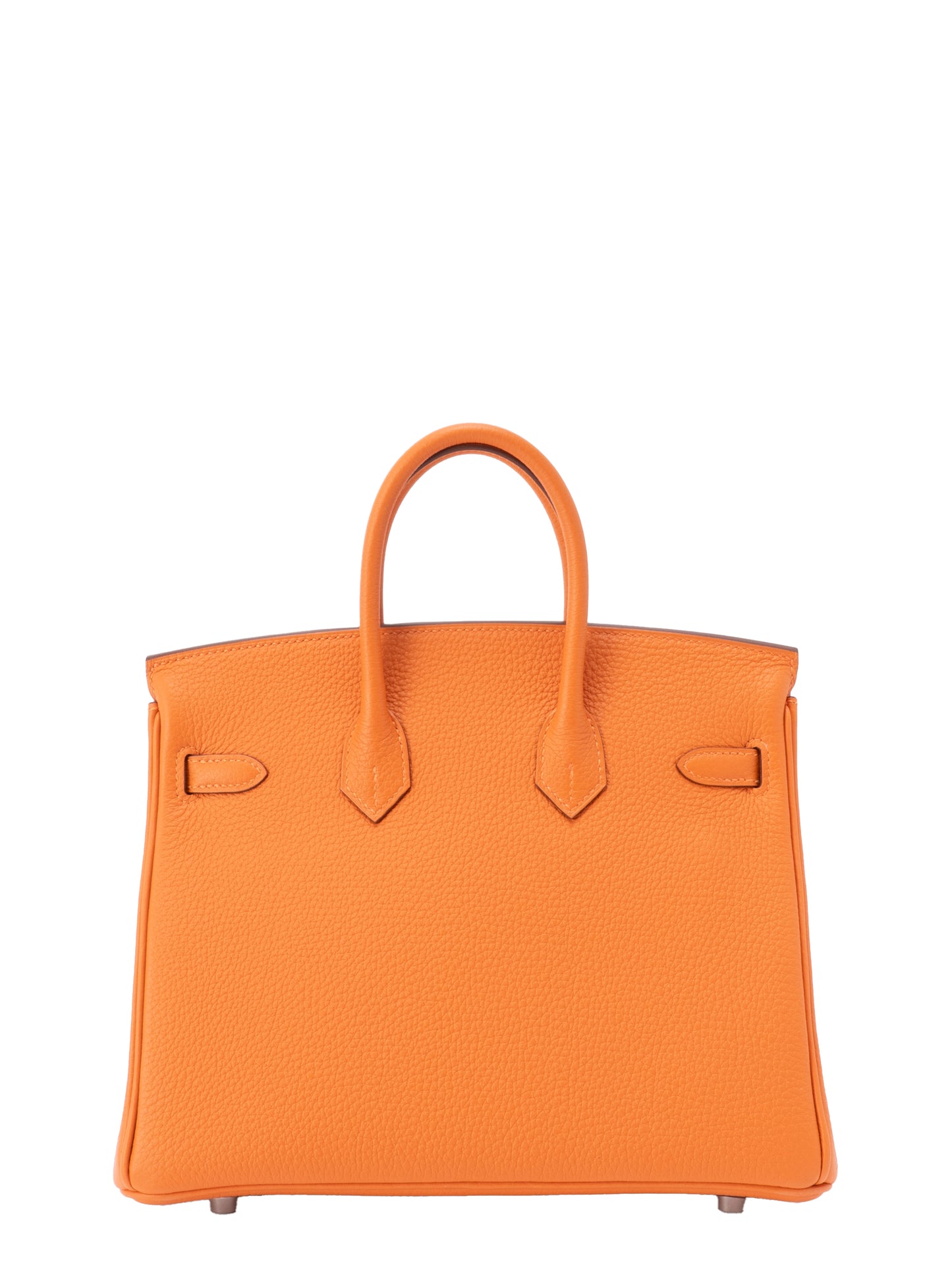 エルメス バーキン25 ハンドバッグ K刻:2025年 トゴ オレンジ93 シルバー金具 新品