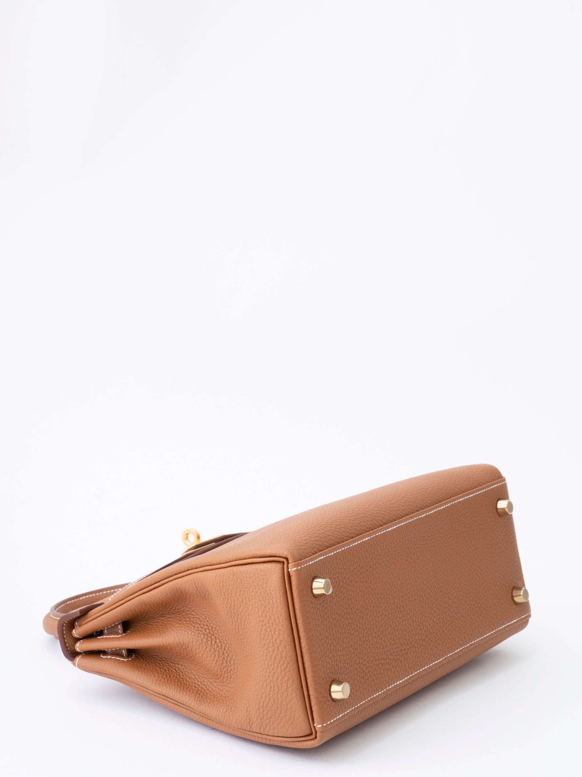 Hermès Kelly 25 Handbag, Interior Stitched, G Stamp: 2026, Togo Gold 37, Gold Hardware, New