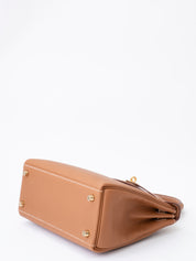 Hermès Kelly 25 Handbag, Interior Stitched, G Stamp: 2026, Togo Gold 37, Gold Hardware, New