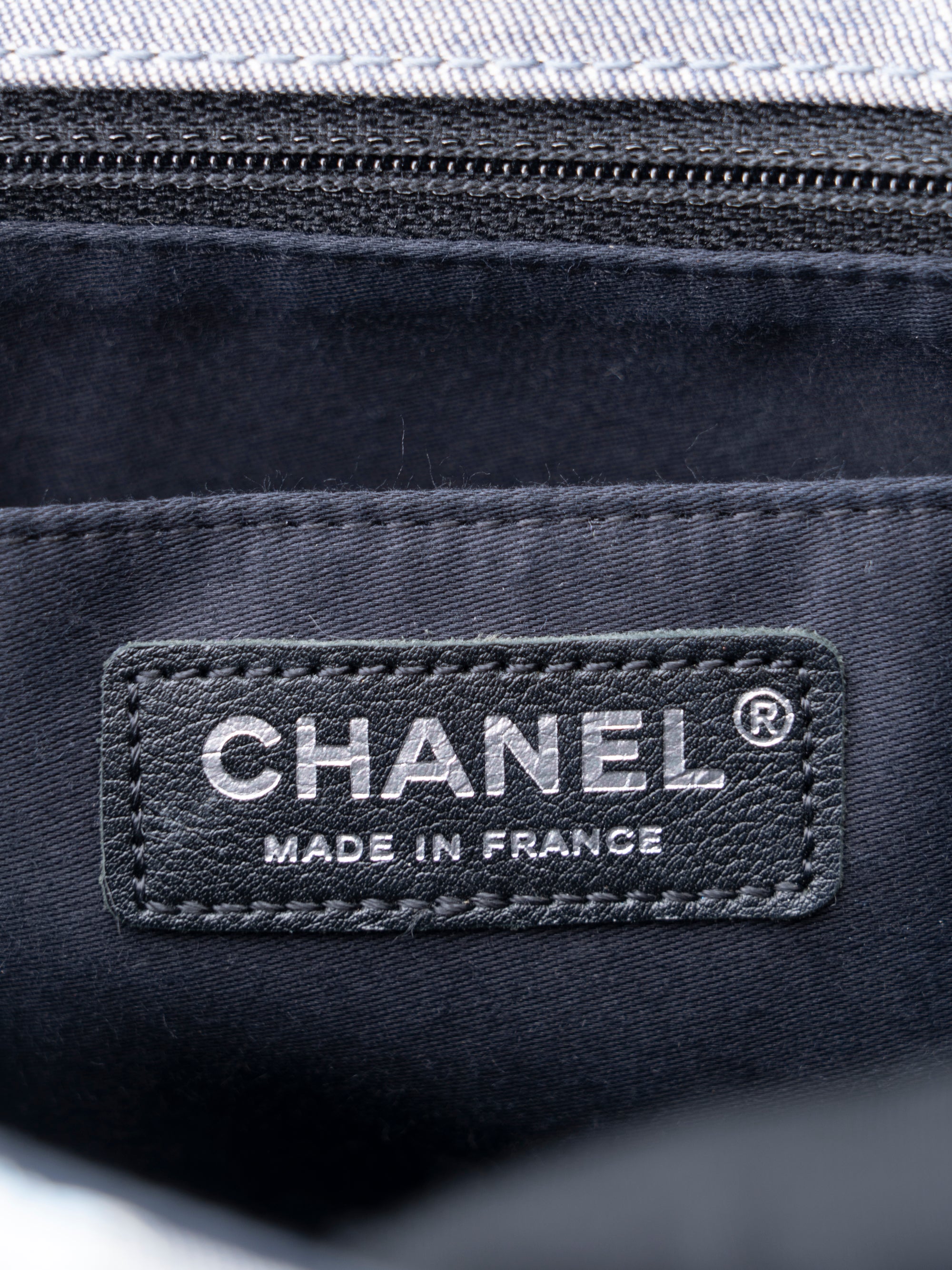 CHANEL Patchwork Chain Shoulder Bag Denim Multicolor Silver Hardware