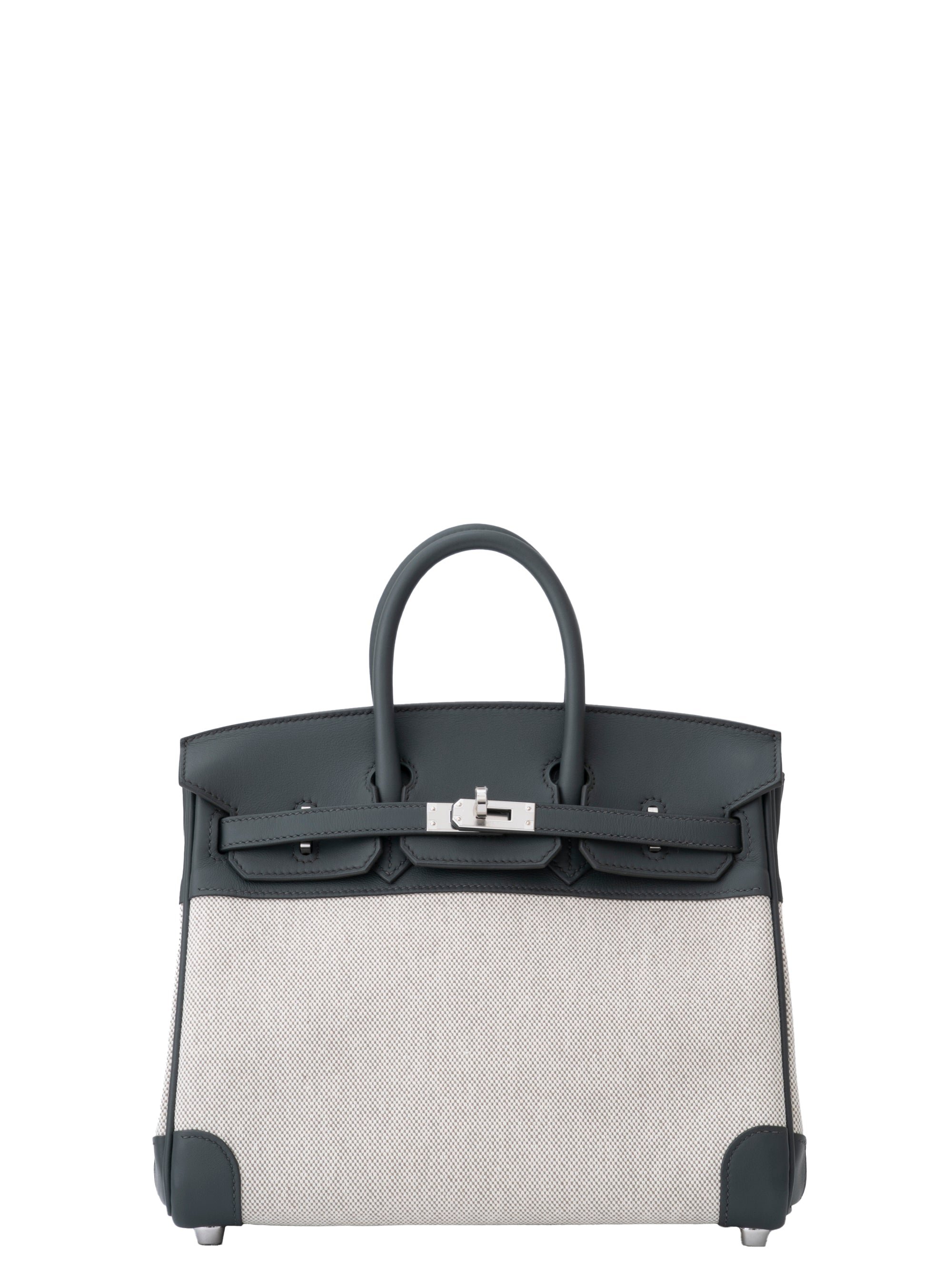 Hermès Birkin 25 Handbag K Stamp: 2025 Swift x Toile Verger Manguier Q0 Silver Hardware Brand New
