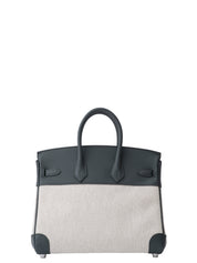 Hermès Birkin 25 Handbag K Stamp: 2025 Swift x Toile Verger Manguier Q0 Silver Hardware Brand New