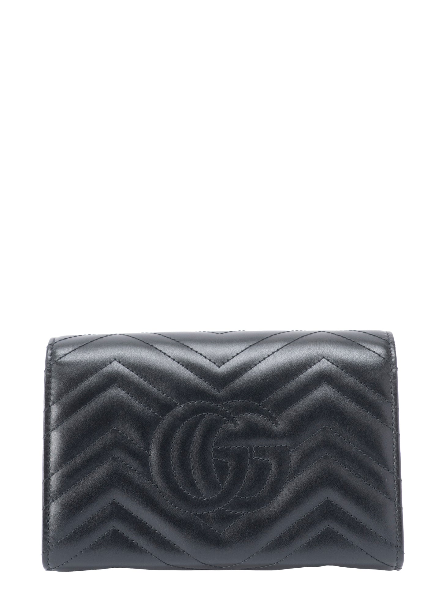 グッチ GGマーモント チェーンウォレット レザー ブラック ゴールド金具 新品