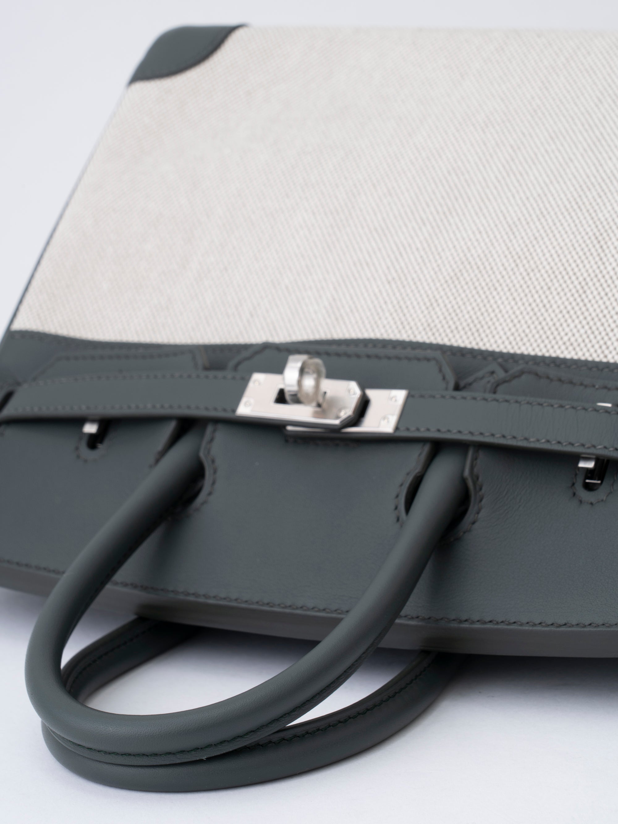 Hermès Birkin 25 Handbag K Stamp: 2025 Swift x Toile Verger Manguier Q0 Silver Hardware Brand New