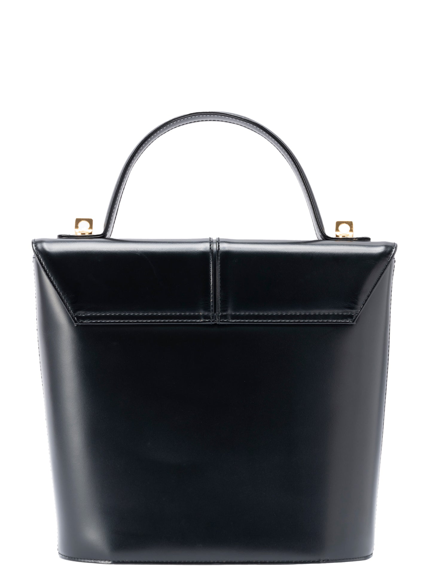 サンローラン トップハンドル 2WAYハンドバッグ レザー ブラック ゴールド金具