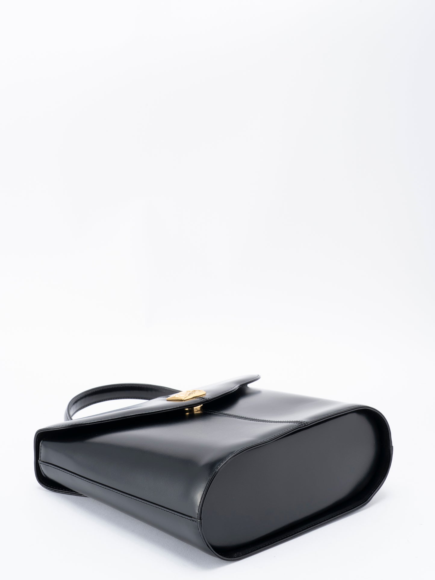 サンローラン トップハンドル 2WAYハンドバッグ レザー ブラック ゴールド金具