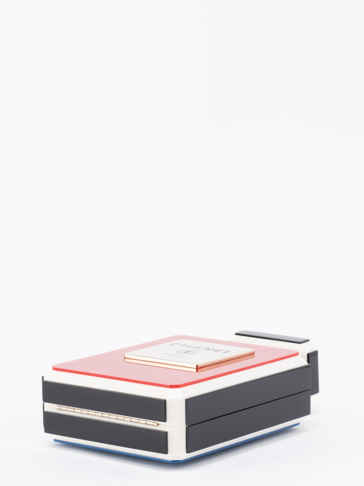 シャネル 香水ボトルチェーンイブニングバッグ チェーンショルダーバッグ シリアルプレート プレキシガラス エナメル マルチカラー ゴールド金具