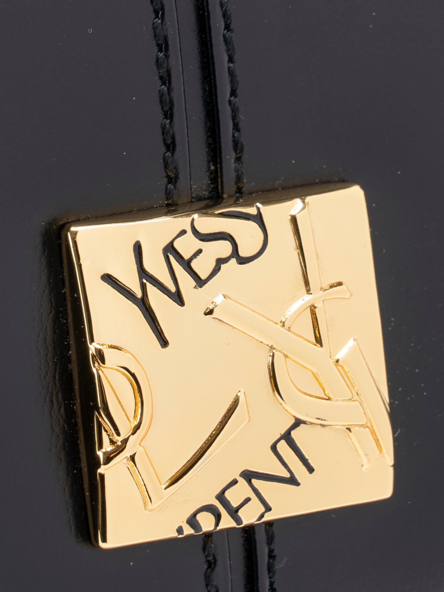 サンローラン トップハンドル 2WAYハンドバッグ レザー ブラック ゴールド金具