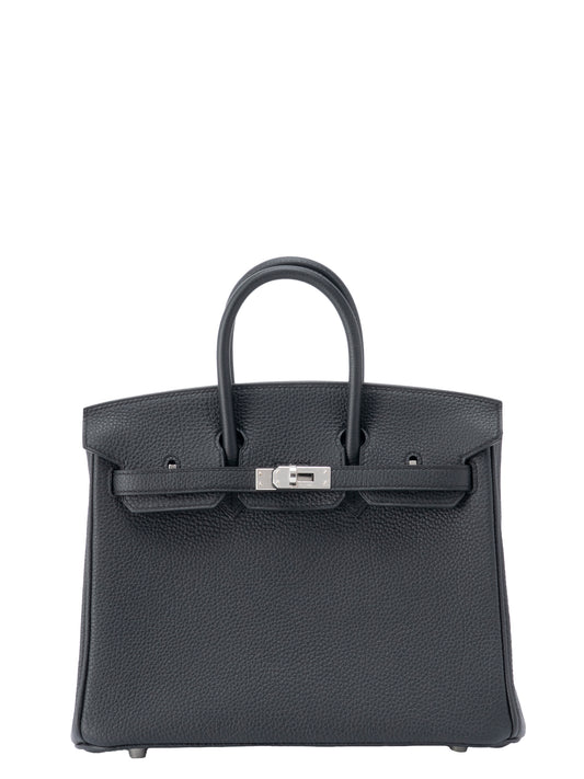 エルメス バーキン25 ハンドバッグ K刻:2025年 トゴ ブラック89 シルバー金具 新品