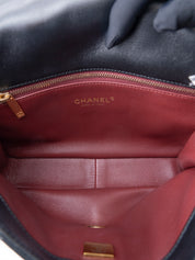 Chanel Matelassé Pearl Chain Shoulder Bag Lambskin Black Gold-Tone Hardware