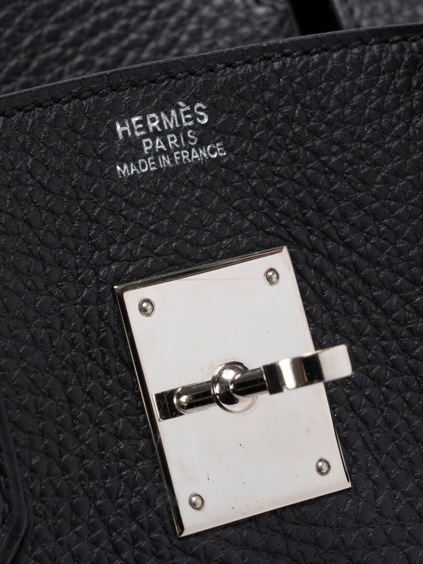 エルメス バーキン30 ハンドバッグ □H刻:2004年 トゴ ブラック シルバー金具