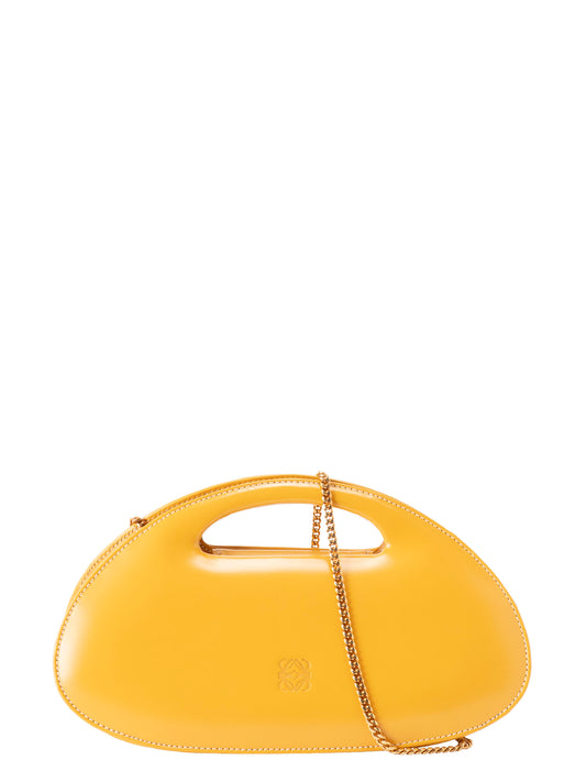 ロエベ アナグラム 2WAYハンドバッグ カーフレザー イエロー ゴールド金具